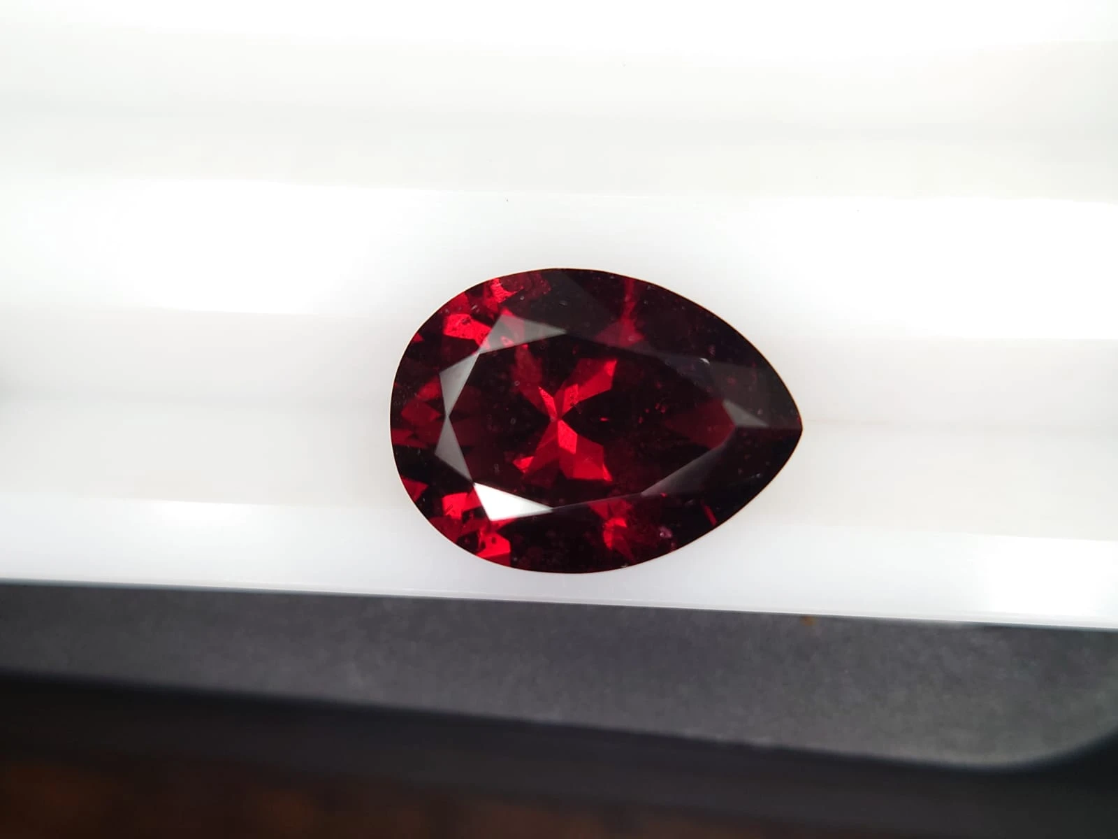 12.63ct Natural Malaya Garnet Earring Pair Pear cut from Tanzania — view 3